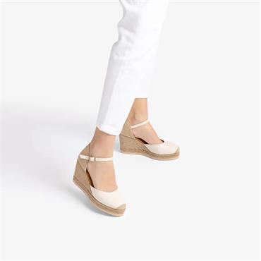 Unisa Castilla Espradrille Wedge Strap - Ivory Leather